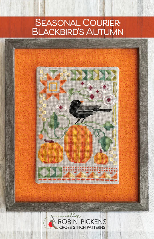 Seasonal Courier: Blackbird's Autumn - Robin Pickens Cross Stitch Patterns, The Crafty Grimalkin - A Cross Stitch Store