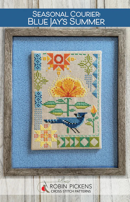 Seasonal Courier: Blue Jay's Summer - Robin Pickens Cross Stitch Patterns, The Crafty Grimalkin - A Cross Stitch Store