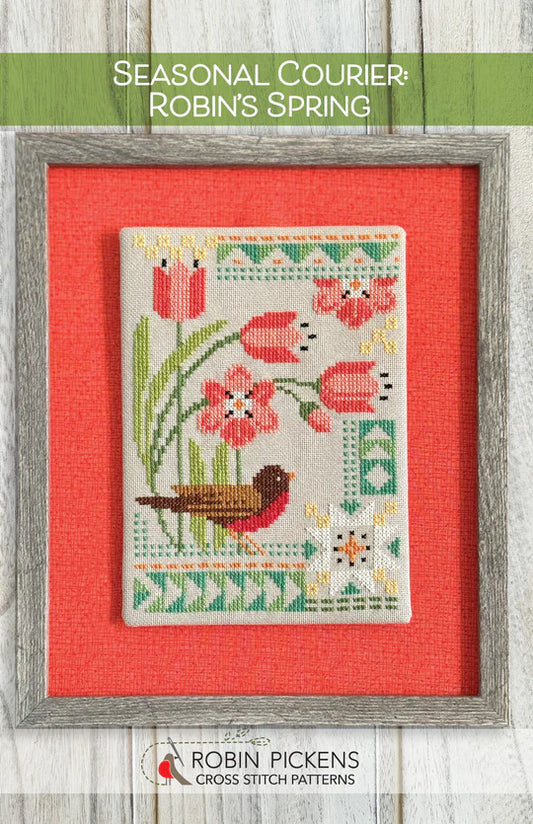 Seasonal Courier: Robin's Spring - Robin Pickens Cross Stitch Patterns, The Crafty Grimalkin - A Cross Stitch Store