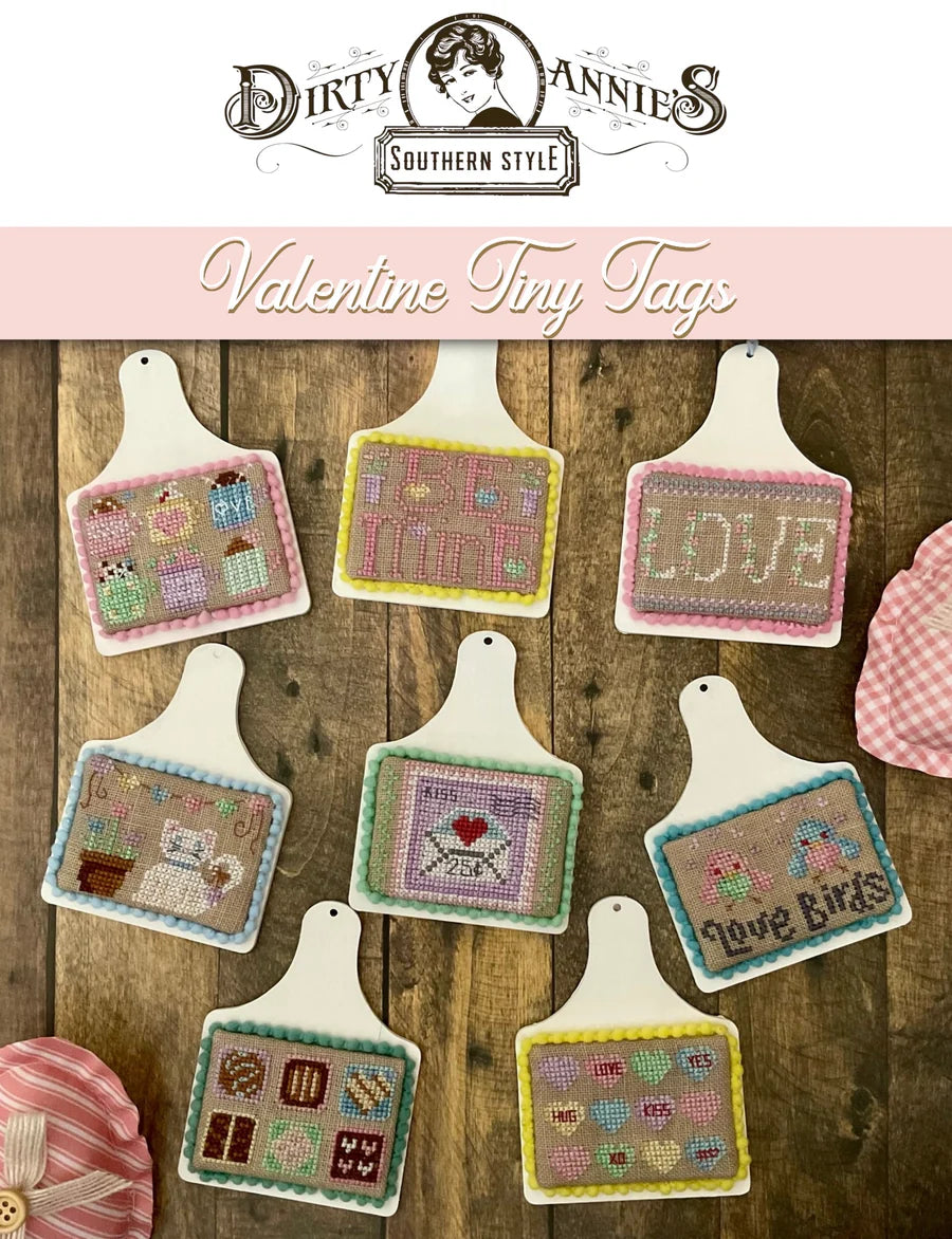 Valentine Tiny Tags - Dirty Annie's - Cross Stitch Pattern