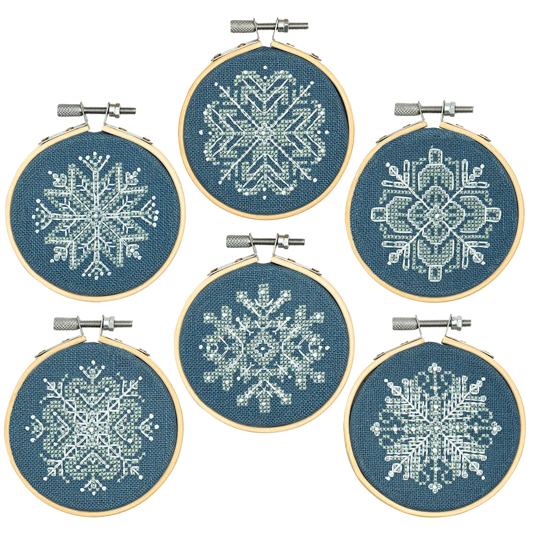 Mini Snowflake Ornaments - Counting Puddles - Cross Stitch Pattern, Needlecraft Patterns, The Crafty Grimalkin - A Cross Stitch Store