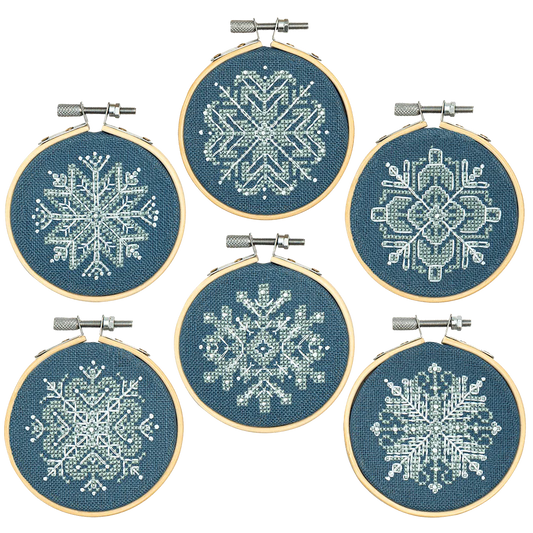 Mini Snowflake Ornaments - Counting Puddles - Cross Stitch Pattern, Needlecraft Patterns, The Crafty Grimalkin - A Cross Stitch Store