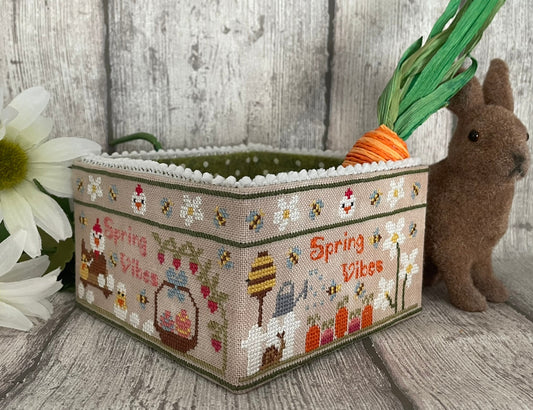 PREORDER Spring Vibes basket - Mani Di Donna - Cross Stitch Pattern, Needlecraft Patterns, The Crafty Grimalkin - A Cross Stitch Store
