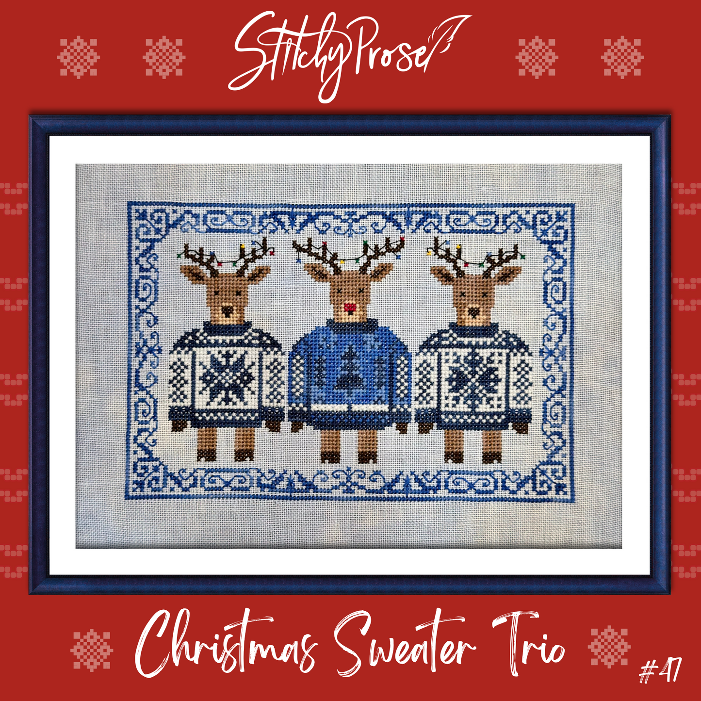 Christmas Sweater Trio - Stitchy Prose - Cross Stitch Pattern