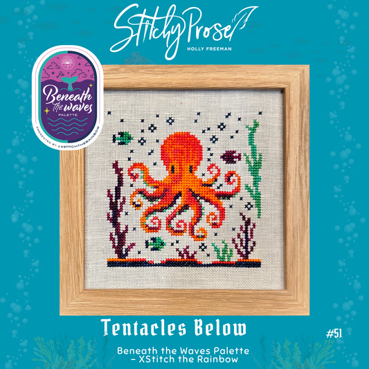 Tentacles Below - Stitchy Prose -  Cross Stitch Pattern