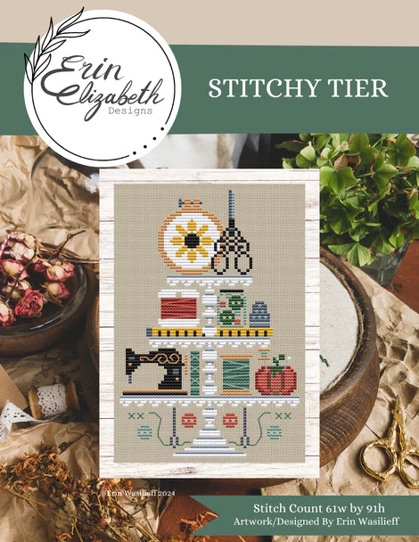 PRE-ORDER Stitchy Tier - Erin Elizabeth Designs - Cross Stitch Pattern, Needlecraft Patterns, The Crafty Grimalkin - A Cross Stitch Store