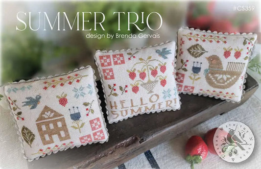 Summer Trio - With Thy Needle and Thread - Cross Stitch Pattern, Needlecraft Patterns, The Crafty Grimalkin - A Cross Stitch Store