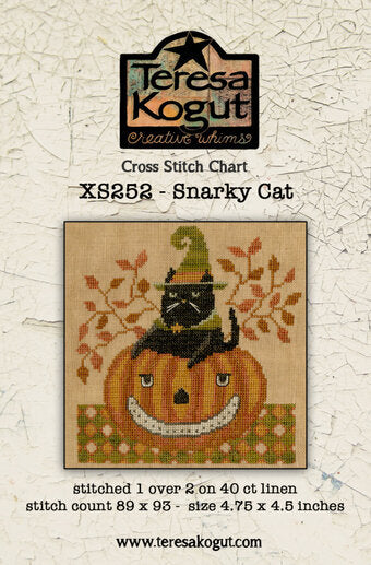 Snarky Cat - Teresa Kogut - Cross Stitch Pattern, Needlecraft Patterns, The Crafty Grimalkin - A Cross Stitch Store
