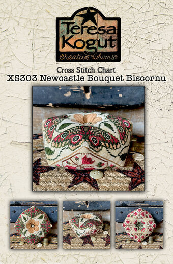 Newcastle Bouquet Biscornu - Teresa Kogut - Cross Stitch Pattern, Needlecraft Patterns, The Crafty Grimalkin - A Cross Stitch Store