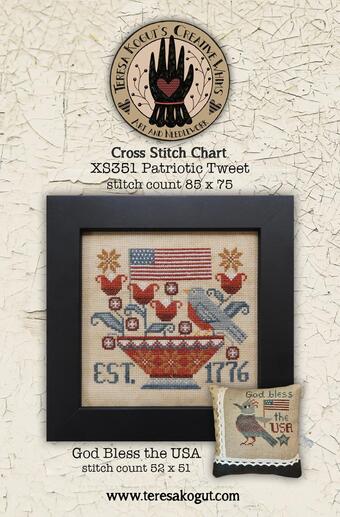 Patriotic Tweet - Teresa Kogut - Cross Stitch Pattern