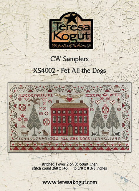 Pet All the Dogs - Teresa Kogut - Cross Stitch Pattern, Needlecraft Patterns, The Crafty Grimalkin - A Cross Stitch Store
