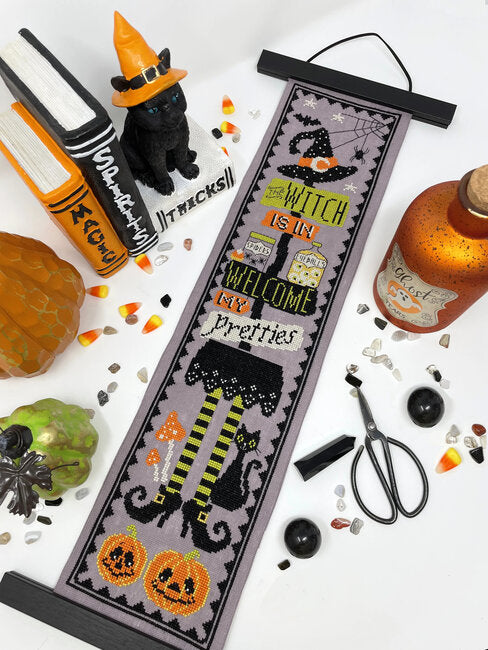 Spooky Halloween Bell Pull - Tiny Modernist - Cross Stitch Pattern, Needlecraft Patterns, Needlecraft Patterns, The Crafty Grimalkin - A Cross Stitch Store