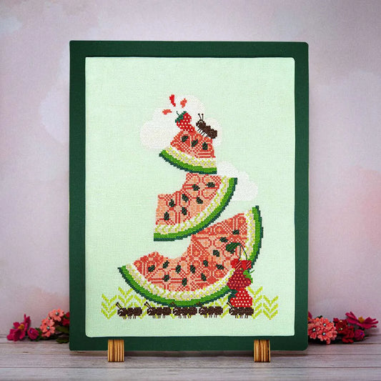 Watermelon Crawl- Counting Puddles - Cross Stitch Pattern, Needlecraft Patterns, The Crafty Grimalkin - A Cross Stitch Store
