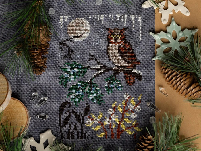 Winter Moon Nature Walk - Sprouting Lupine - Cross Stitch Pattern