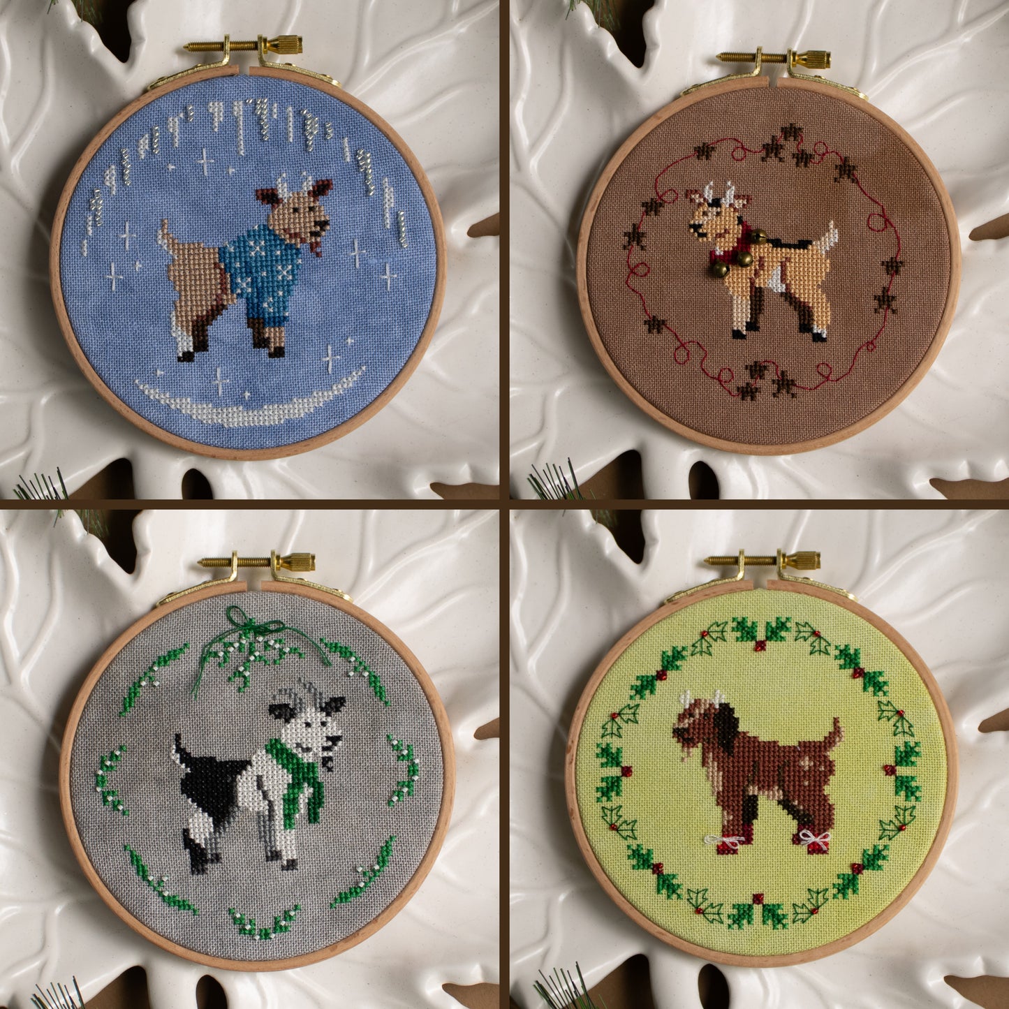 Yuletide Goats - Sprouting Lupine -  Cross Stitch Pattern