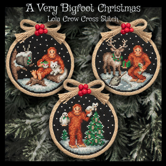 PREORDER A Very Bigfoot Christmas - Lola Crow - Cross Stitch Pattern