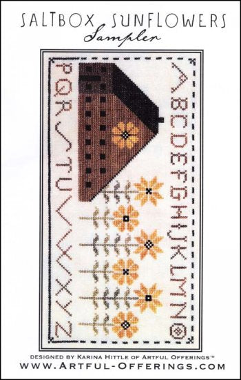 Saltbox Sunflowers Sampler - Artful Offerings - Cross Stitch Pattern, Needlecraft Patterns, Needlecraft Patterns, The Crafty Grimalkin - A Cross Stitch Store