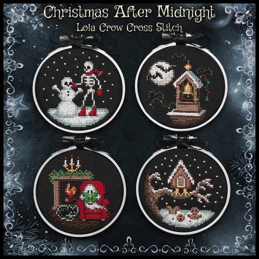 Christmas After Midnight - Lola Crow - Cross Stitch Pattern, Cross Stitch Patterns, The Crafty Grimalkin - A Cross Stitch Store