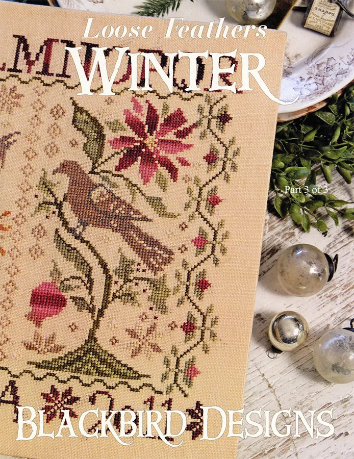 Loose Feathers Winter - Blackbird Designs - Cross Stitch Pattern, Needlecraft Patterns, Needlecraft Patterns, The Crafty Grimalkin - A Cross Stitch Store