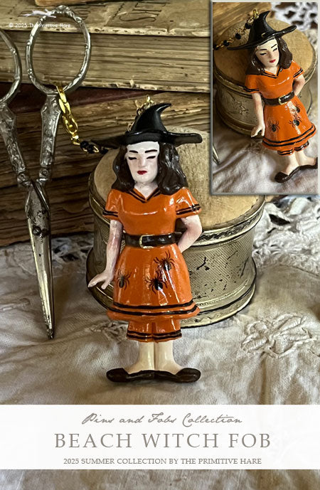 PREORDER Beach Witch Scissor Fob - Primitive Hare