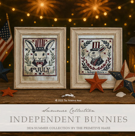 Independent Bunnies - Primitive Hare - Cross Stitch Pattern