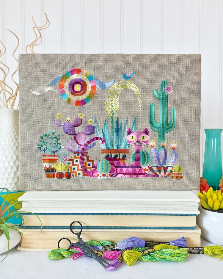 Cactus Cat - Satsuma Street - Cross Stitch Pattern, Needlecraft Patterns, The Crafty Grimalkin - A Cross Stitch Store