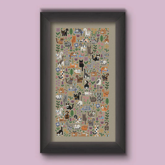 Cat Garden - Una Buena Pieza - Cross Stitch Pattern