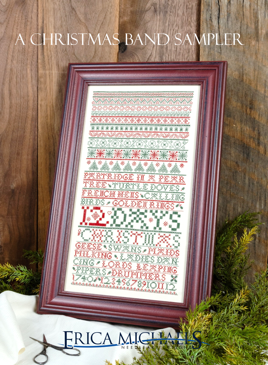 PREORDER A Christmas Band Sampler - Erica Michaels - Cross Stitch Pattern