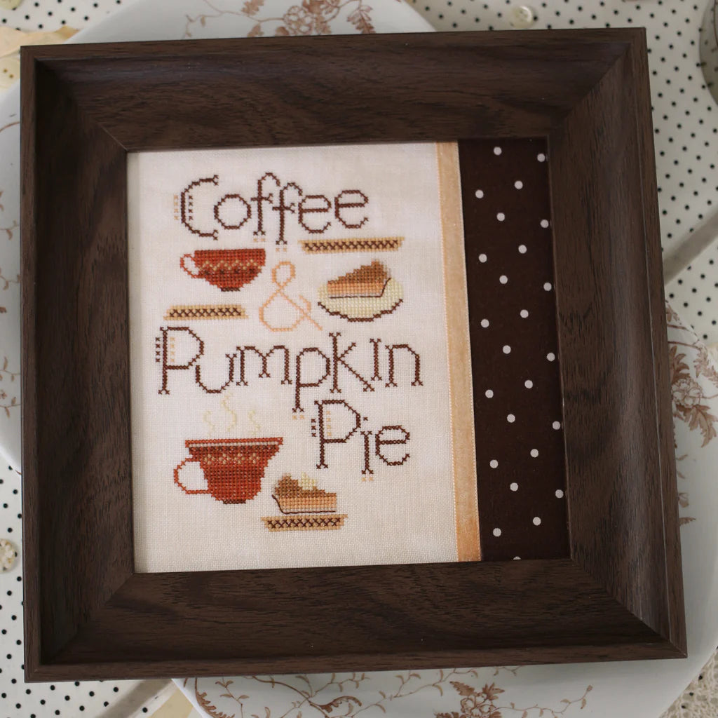 Coffee and Pumpkin Pie - October House Fiber Arts - Cross Stitch Pattern, Needlecraft Patterns, The Crafty Grimalkin - A Cross Stitch Store