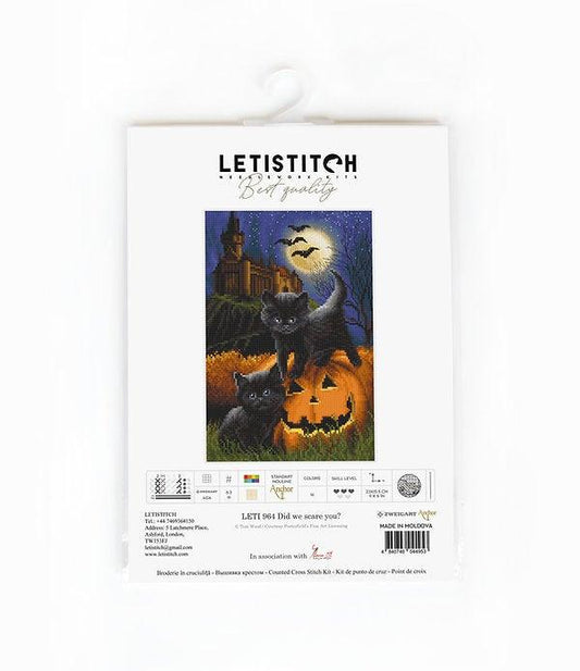 Did We Scare you? - LetiStitch - Counted Cross Stitch Kit, Needlecraft Kits, The Crafty Grimalkin - A Cross Stitch Store