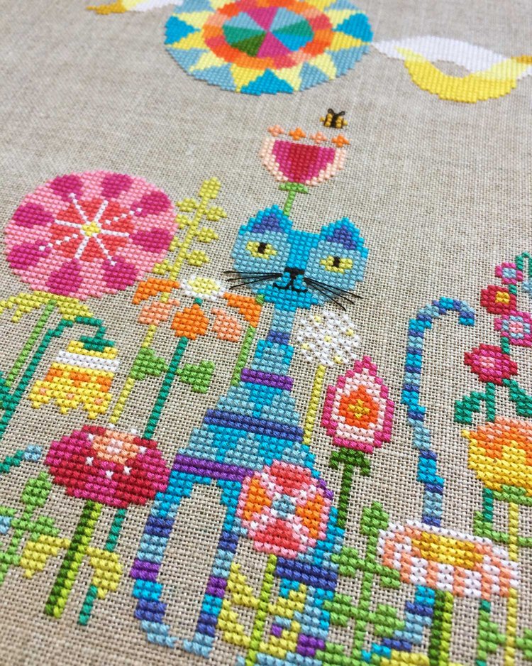 Garden Cat - Satsuma Street - Cross Stitch Pattern, Needlecraft Patterns, The Crafty Grimalkin - A Cross Stitch Store