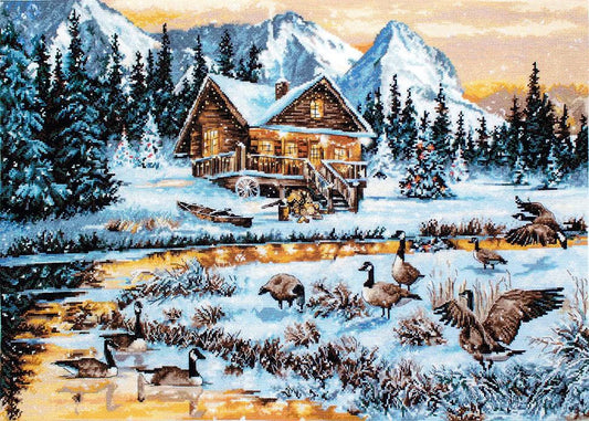 Geese on the Stream B590L Counted Cross-Stitch Kit - Luca- S, Needlecraft Kits, The Crafty Grimalkin - A Cross Stitch Store