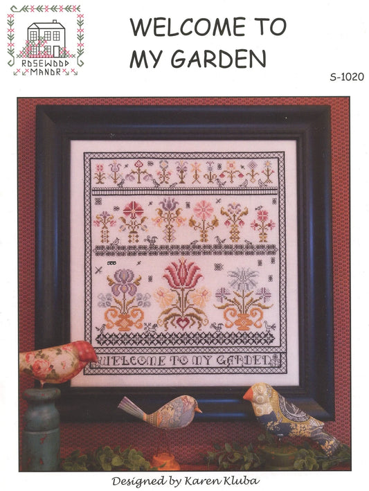 Welcome to my Garden - Rosewood Manor - Cross Stitch Pattern, Needlecraft Patterns, The Crafty Grimalkin - A Cross Stitch Store