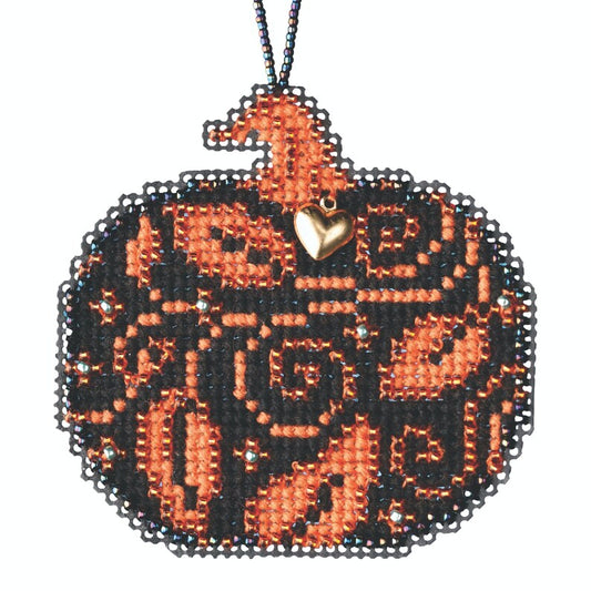 Glowing Pumpkin - Mill Hill - Autumn Harvest 2020 Seasonal Ornament, Needlecraft Kits, Needlecraft Kits, The Crafty Grimalkin - A Cross Stitch Store