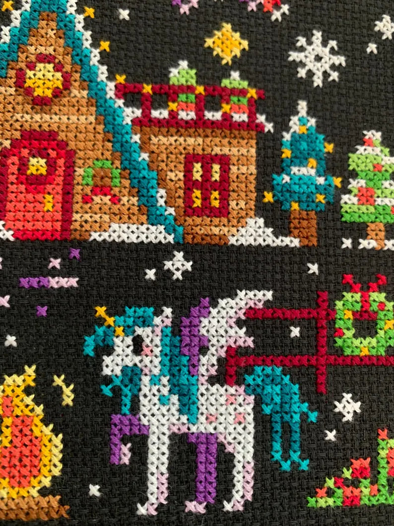 Christmas Dragons - Flossy Fox Shop - Cross Stitch Pattern