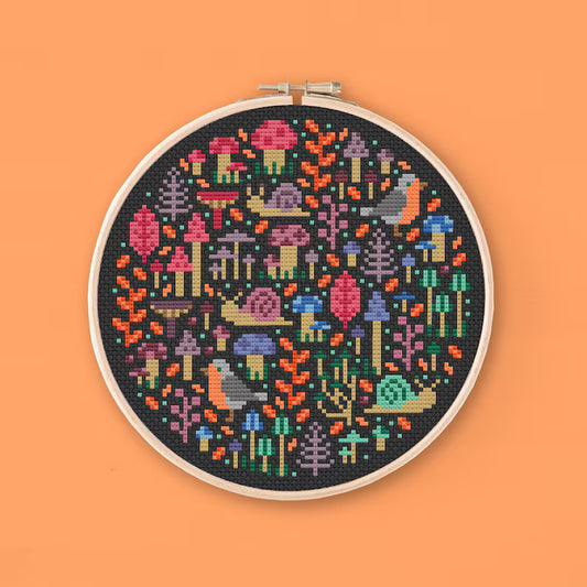 Mini Fungi Garden - Una Buena Pieza - Cross Stitch Pattern