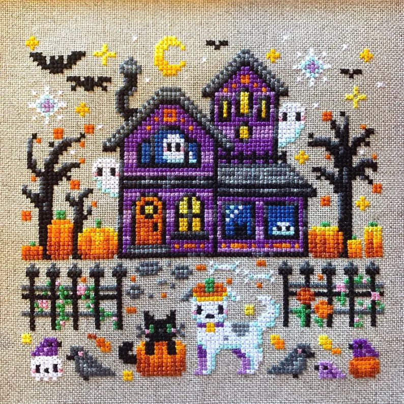 Happy Haunted Home - Flossy Fox Shop - Cross Stitch Pattern