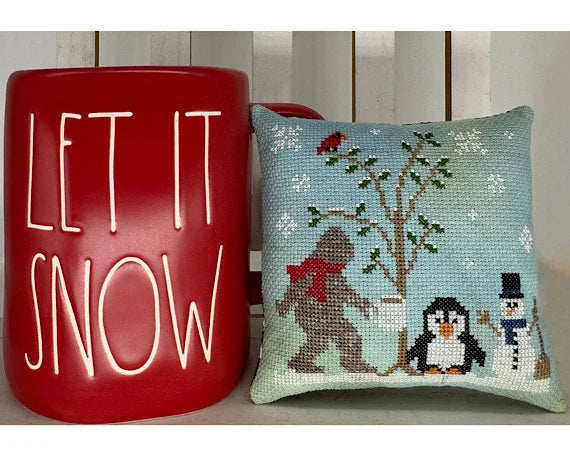 Bigfoot in Winter - Sambrie Stitches - Cross Stitch Pattern, Needlecraft Patterns, The Crafty Grimalkin - A Cross Stitch Store