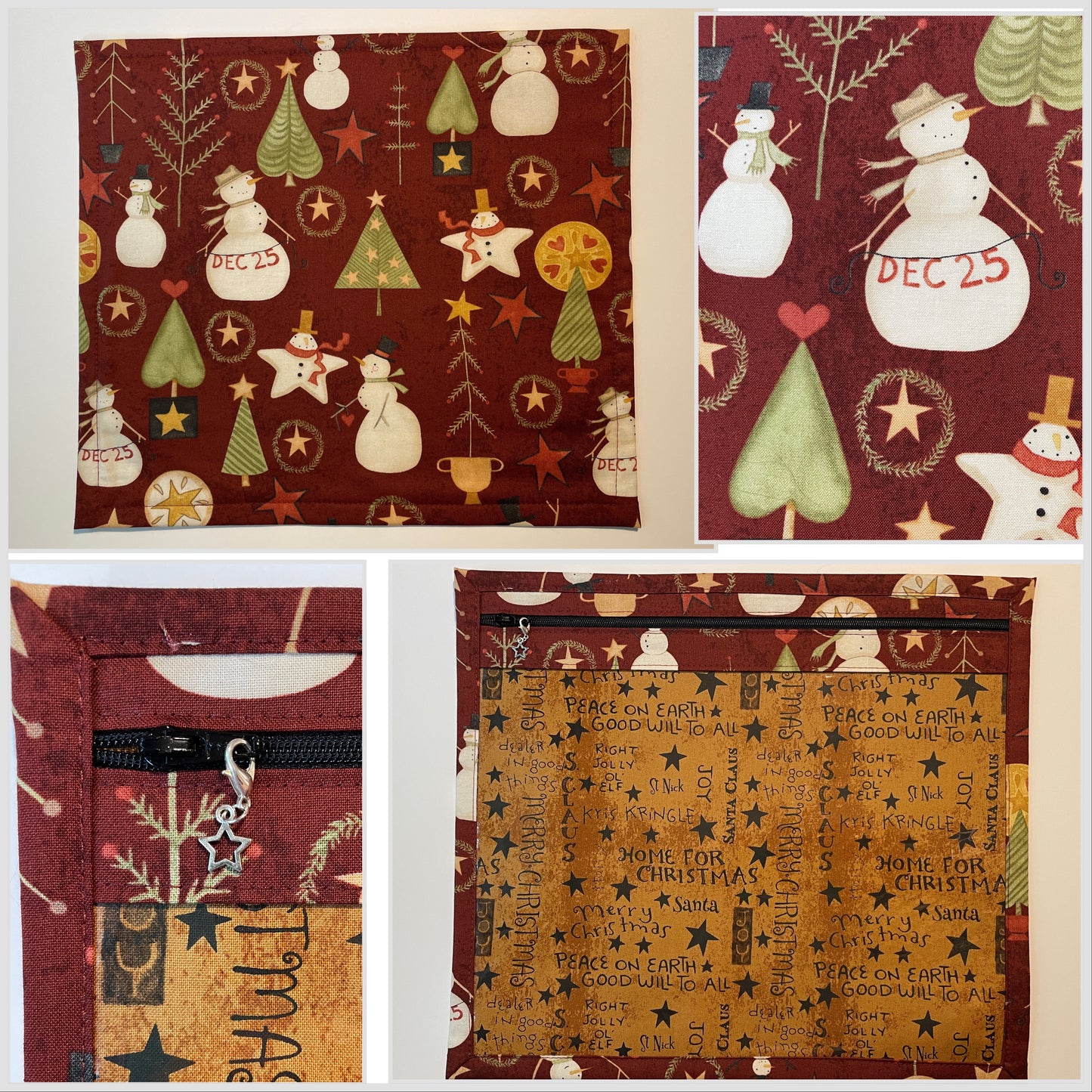 Christmas Vinyl Window Cross Stitch/Needlework Project Bag - December 25, Thread & Yarn Organizers, Thread & Yarn Organizers, The Crafty Grimalkin - A Cross Stitch Store