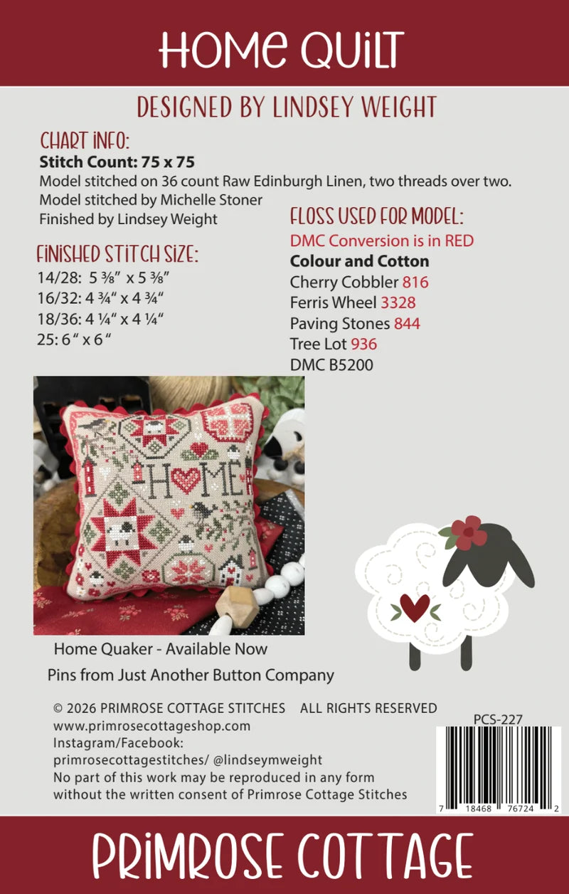 Home Quilt - Primrose Cottage Stitches - Cross Stitch Pattern
