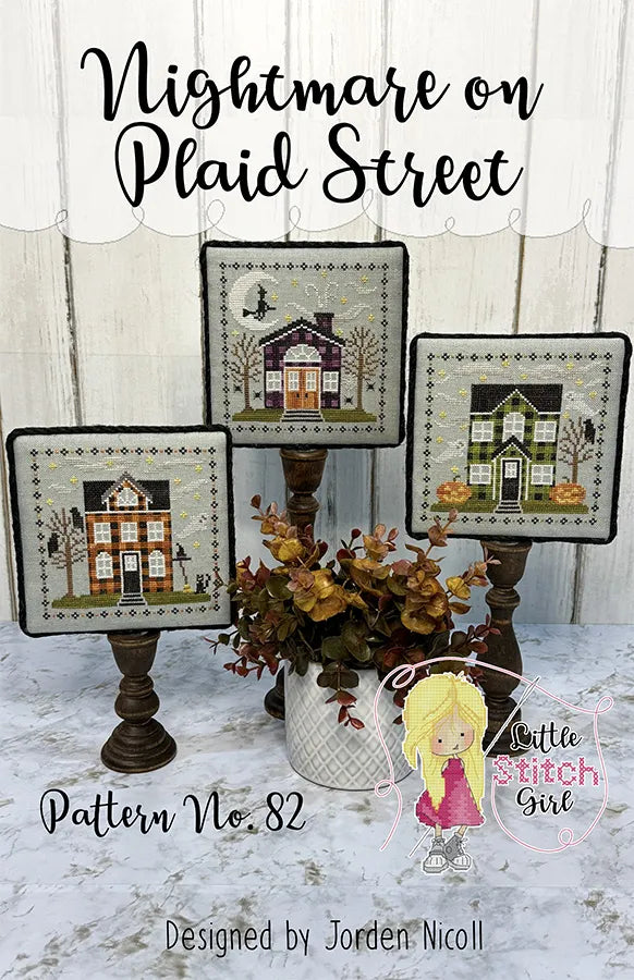 Nightmare on Plaid Street - Little Stitch Girl - Cross Stitch Pattern, Needlecraft Patterns, The Crafty Grimalkin - A Cross Stitch Store