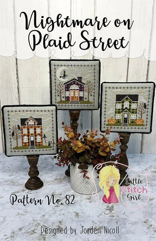Nightmare on Plaid Street - Little Stitch Girl - Cross Stitch Pattern, Needlecraft Patterns, The Crafty Grimalkin - A Cross Stitch Store