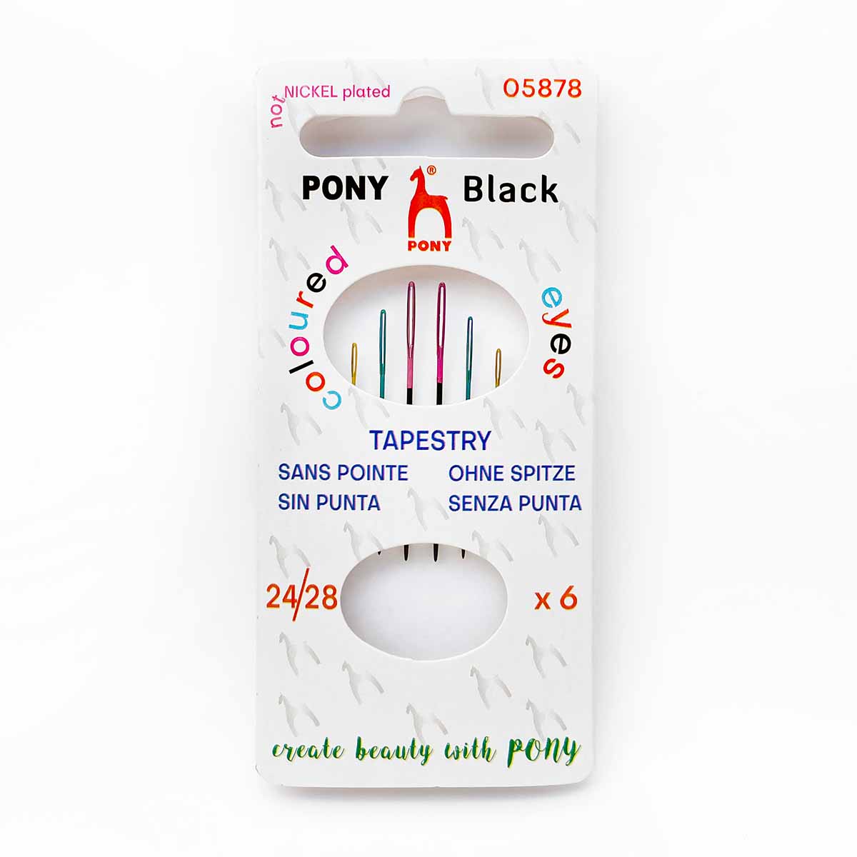 Pony Black Tapestry Needles - Coloured Eyes