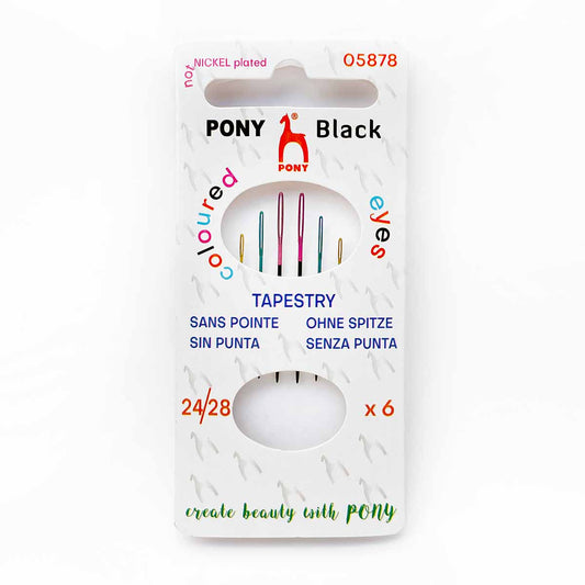Pony Black Tapestry Needles - Coloured Eyes