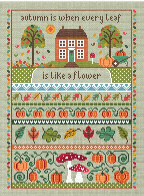 PREORDER Pumpkin Cottage - Little Dove Designs - Cross Stitch Pattern