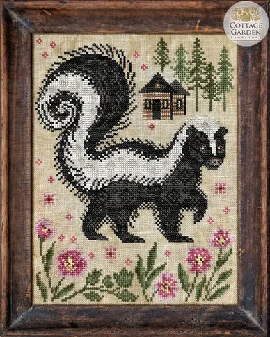 The Skunk - A Year in the Woods II #10 - Cottage Garden Samplings - Cross Stitch Pattern