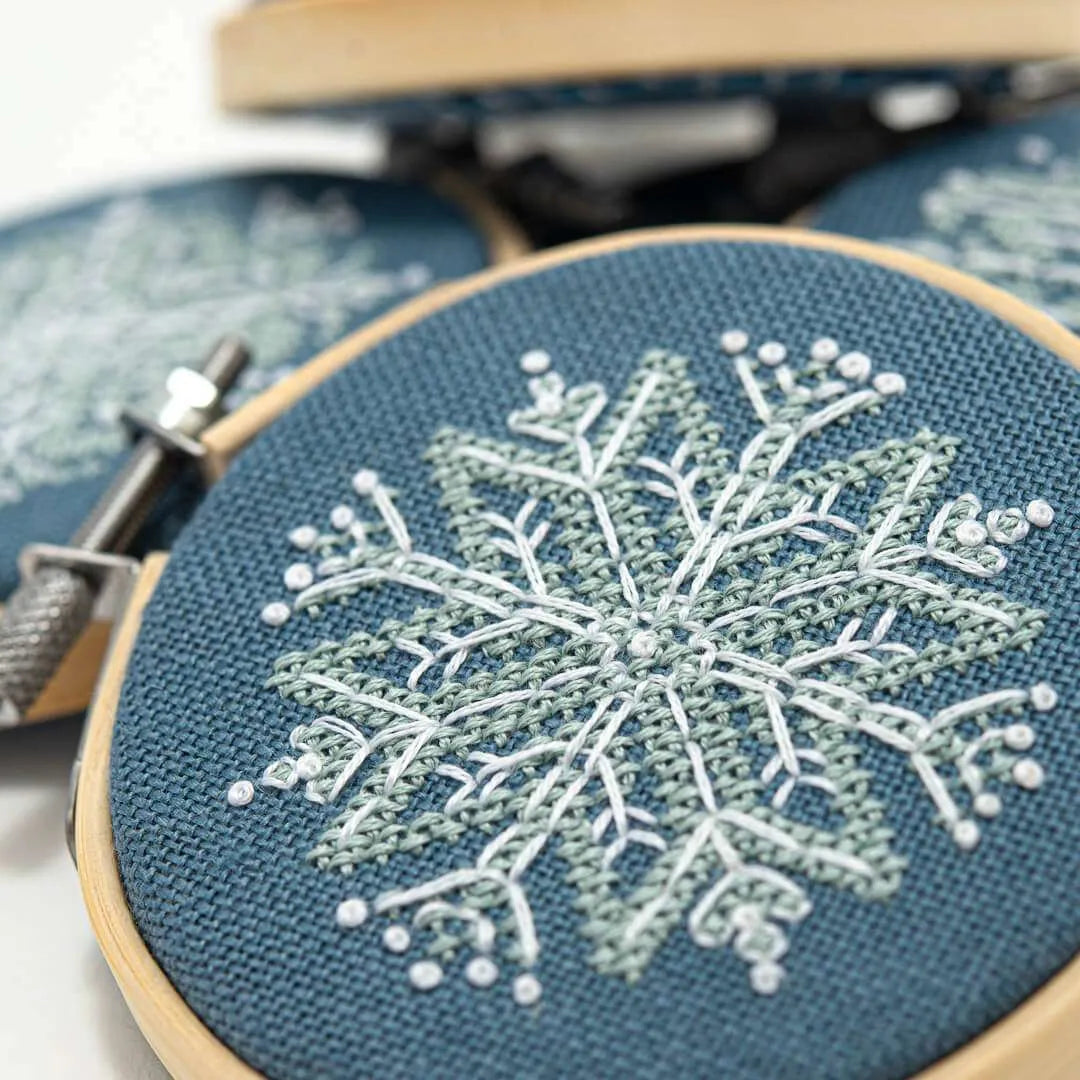 Mini Snowflake Ornaments - Counting Puddles - Cross Stitch Pattern, Needlecraft Patterns, The Crafty Grimalkin - A Cross Stitch Store
