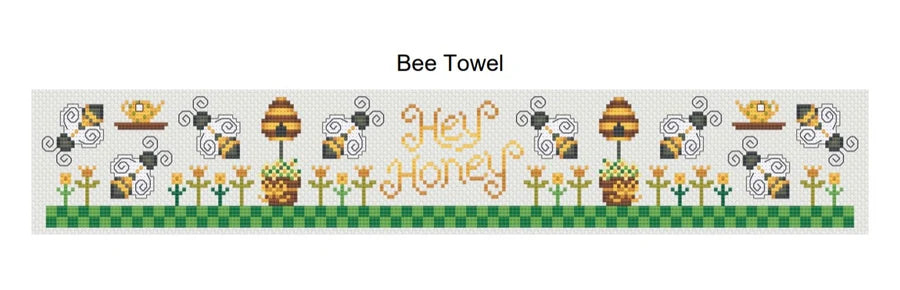 PREORDER Honey Bee Towel - Dirty Annie's - Cross Stitch Pattern