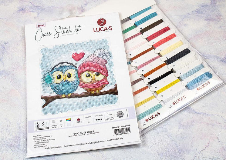Two Cute Owls - Luca-S - Cross Stitch Kit, Needlecraft Kits, The Crafty Grimalkin - A Cross Stitch Store