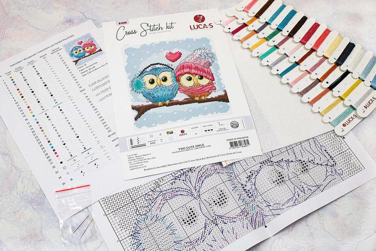 Two Cute Owls - Luca-S - Cross Stitch Kit, Needlecraft Kits, The Crafty Grimalkin - A Cross Stitch Store